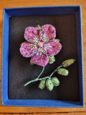 Trovelore Purple Geranium Embellished Brooch Pin