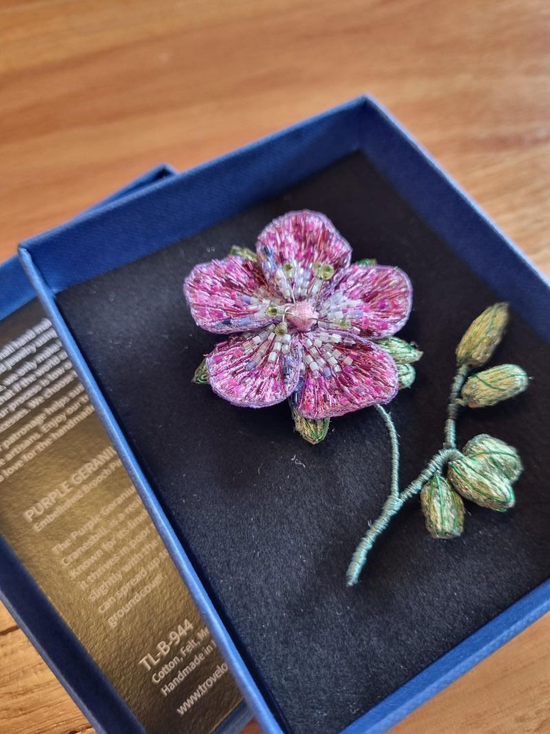 Purple Geranium Brooch