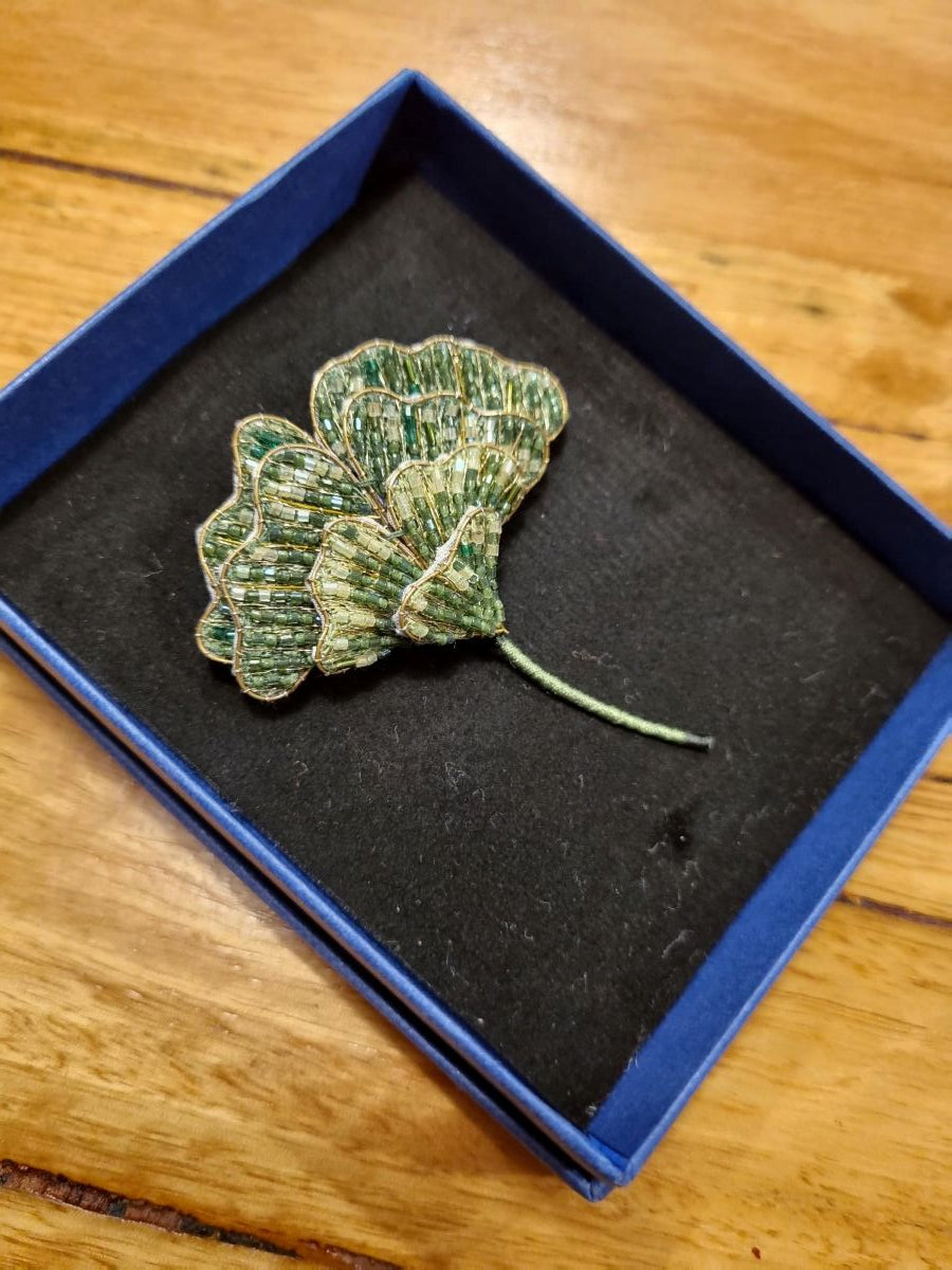 Ginkgo Leaf Brooch