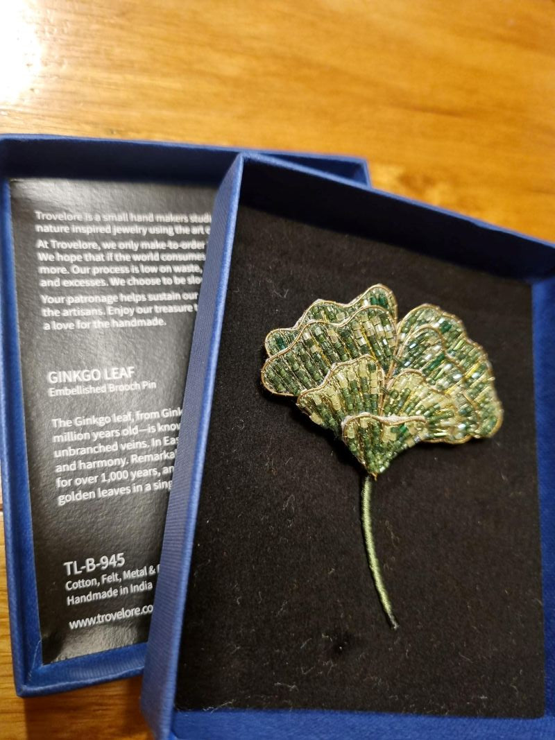 Ginkgo Leaf Brooch