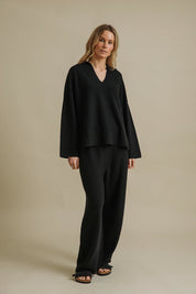 Grace Merino Cotton Pant-Black