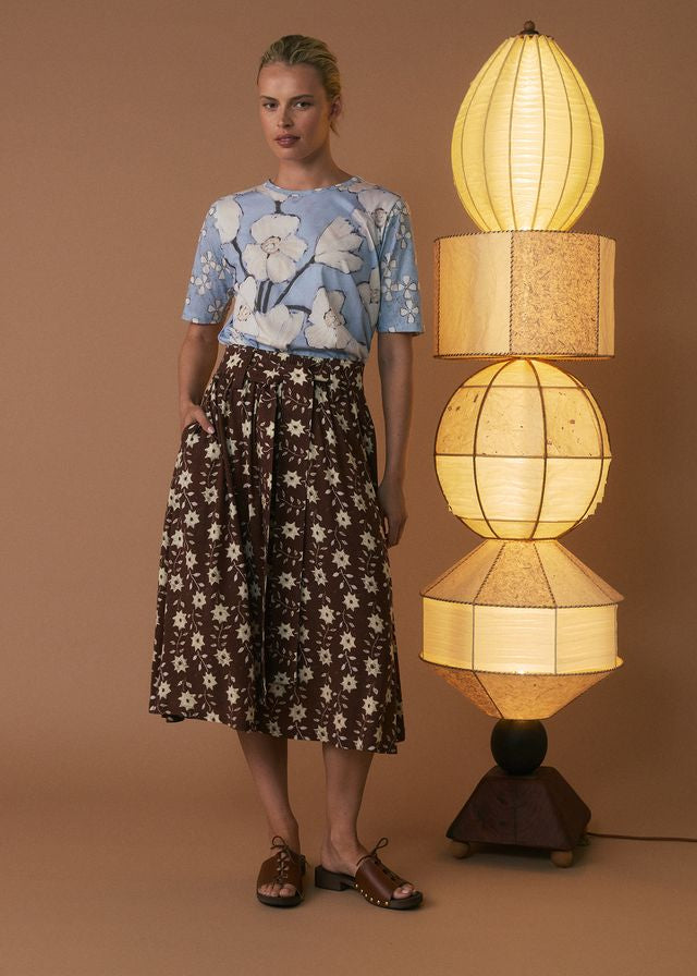 Nancybird Porcelain Tie Skirt Ochre Flower