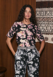 Nancybird Grace Tee in Pink Hydrangea Print