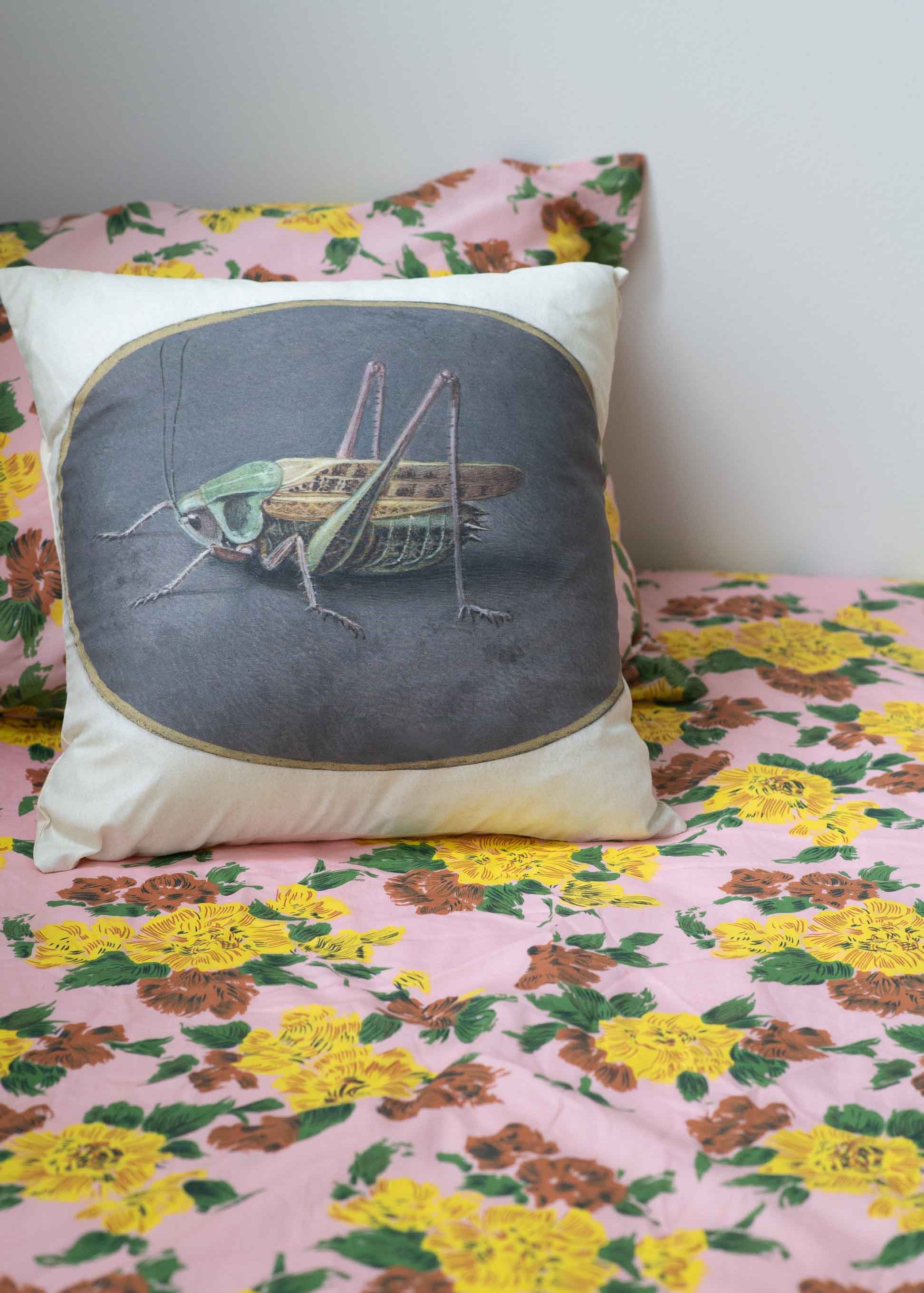Lazybones Grasshopper Cushion Cover