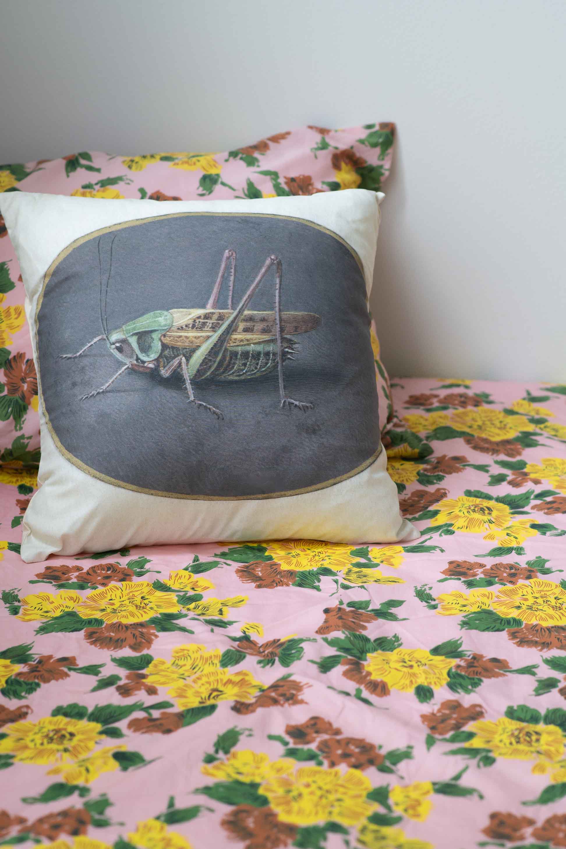 Lazybones Grasshopper Cushion Cover