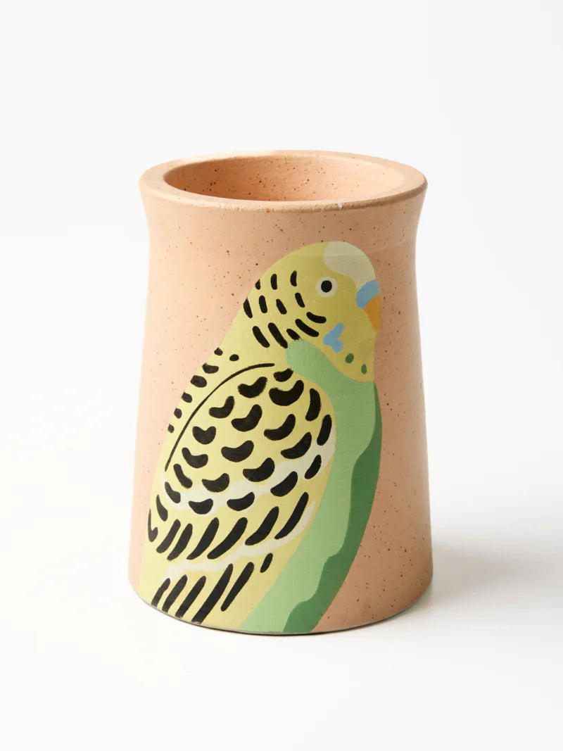 Jones & Co Green Budgie Vase