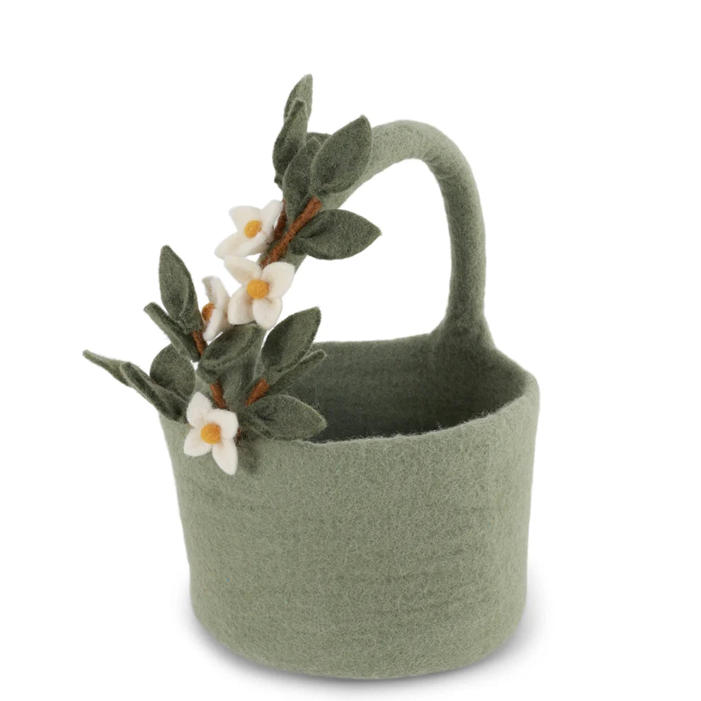 Gry & Sif Felted Flower Garland Basket
