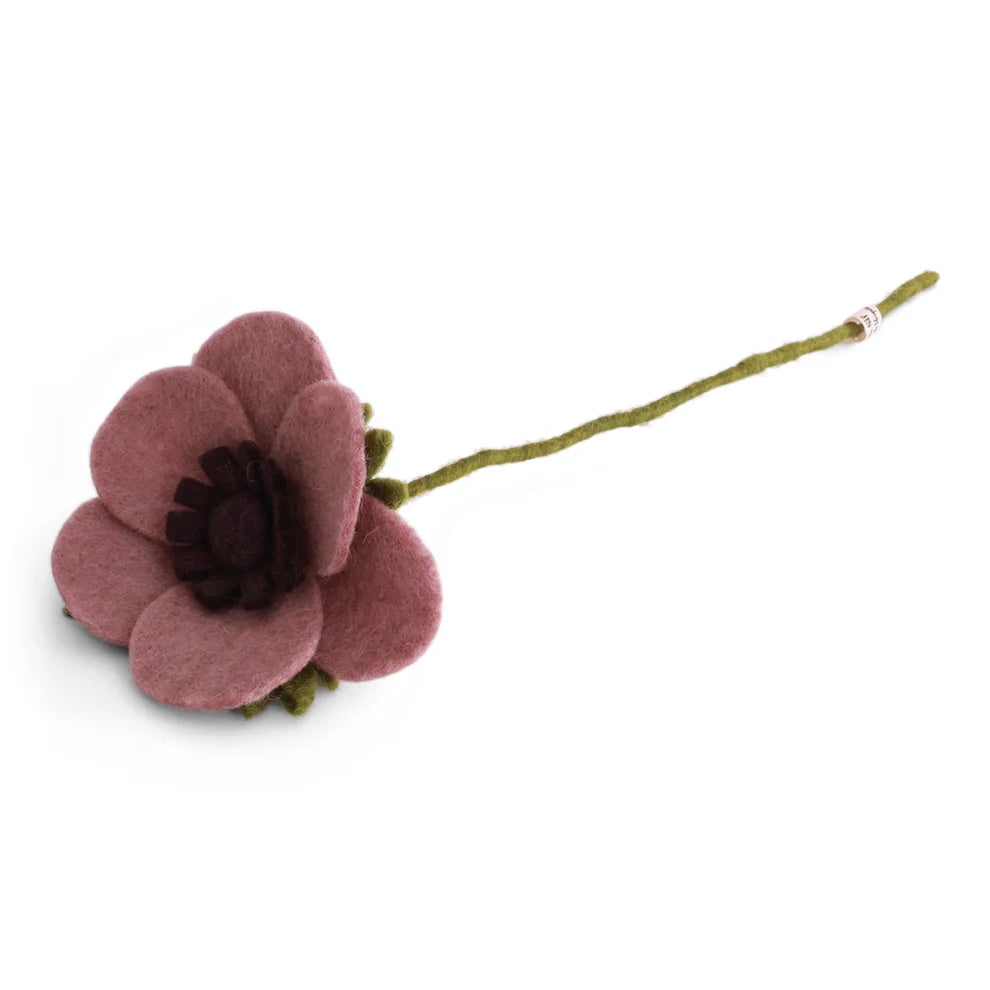 Gry & Sif Felted French Anemone Flower Dusty Rose