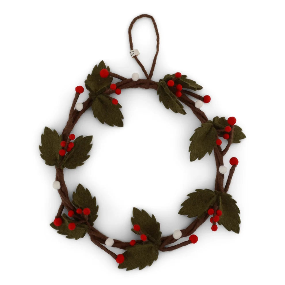 Gry & Sif Felt Wreath with Holly