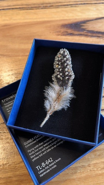 Guinea Feather Brooch