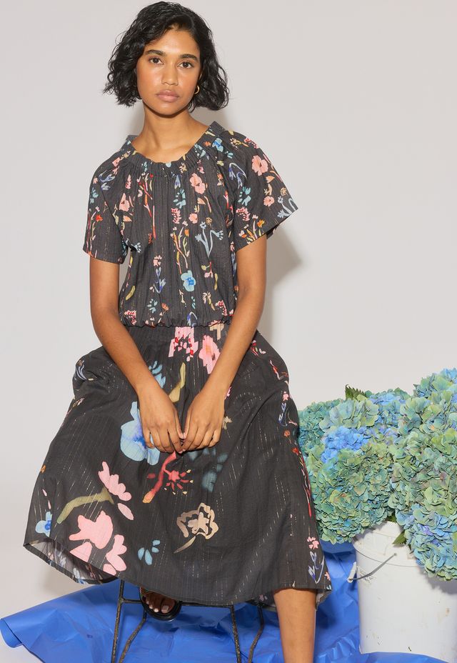 Alma Yorke Skirt- Watercolour Charcoal