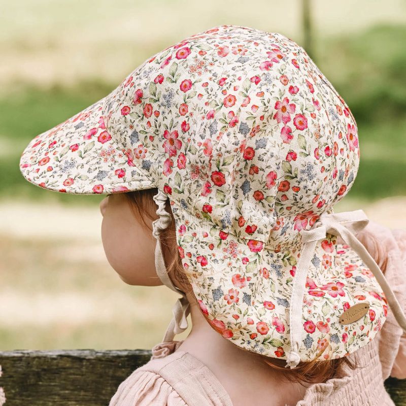 'Lounger' Reversible Flap Sun Hat- Francesca