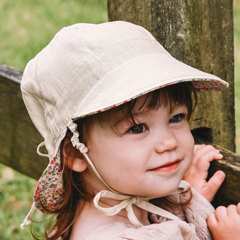 'Lounger' Reversible Flap Sun Hat- Francesca