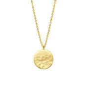 Estella Bartlett Hammered Disc Pendant Necklace- Gold
