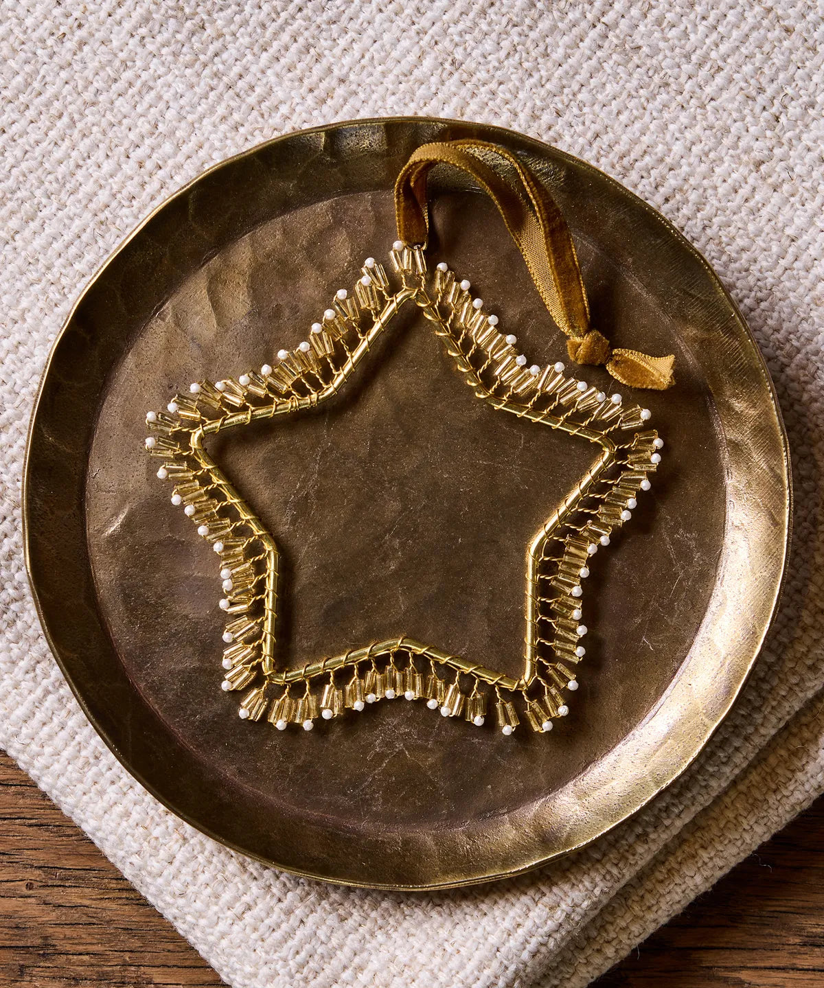 French Country Hanging Beaded Star Decoration