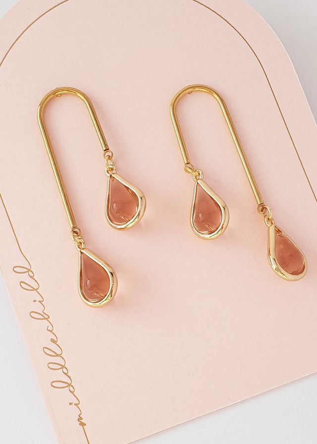 Middle Child Happy Tears Earrings in Pink