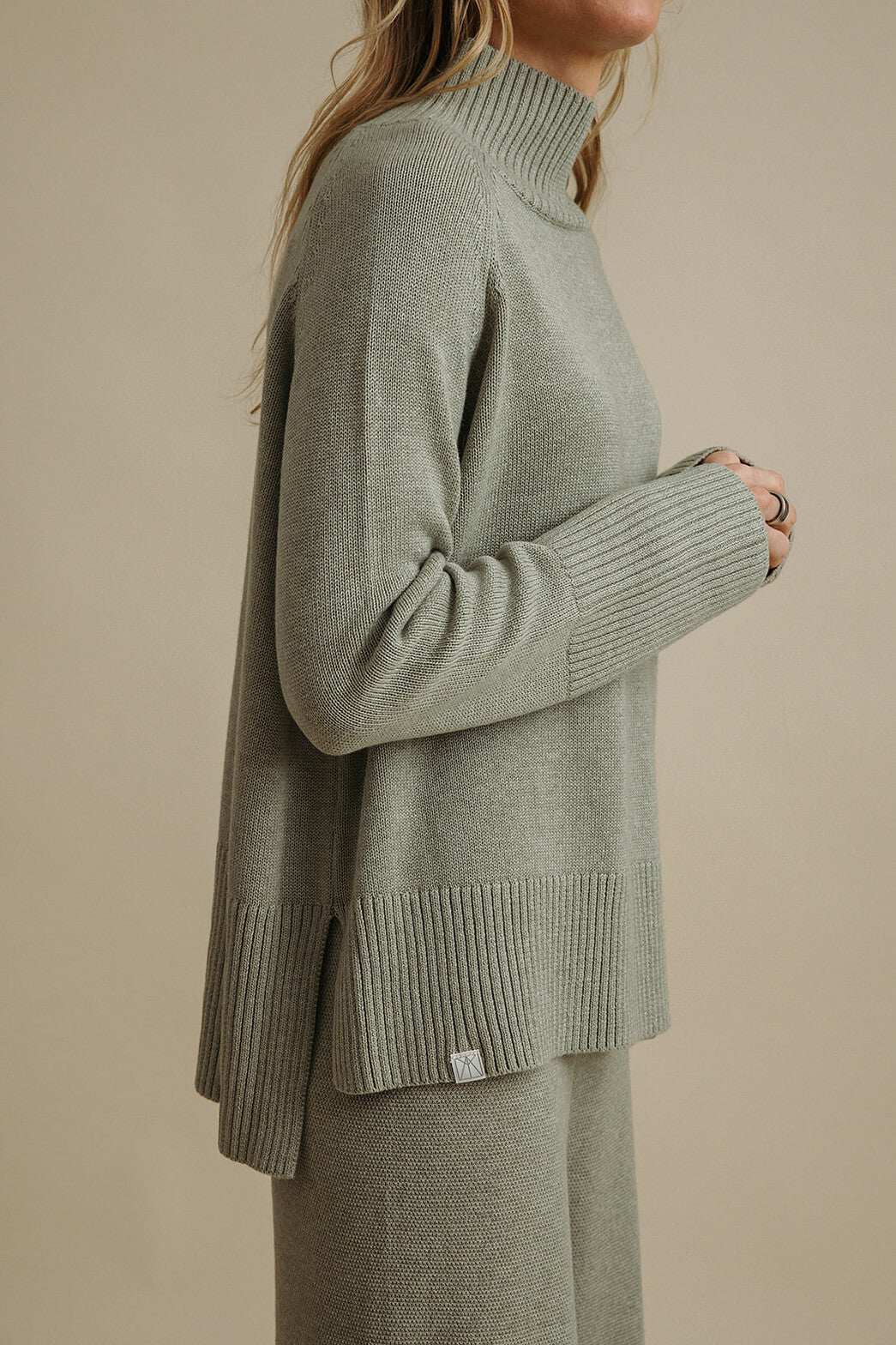 Harmony Mock Neck Pullover- Acacia