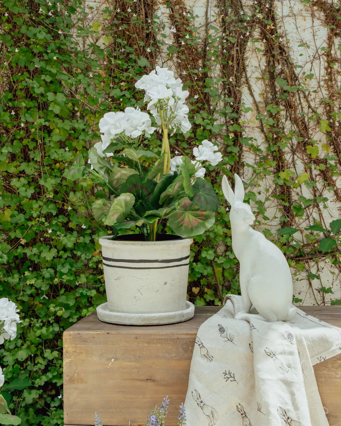 French Country Harold the Hare Turning-Small White