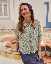 Positano Harper Blouse- Green