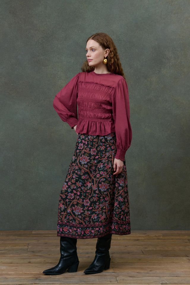 Isa Skirt- Black Bluebell Grove