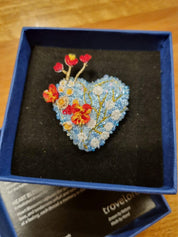 Heart Blossoms Brooch