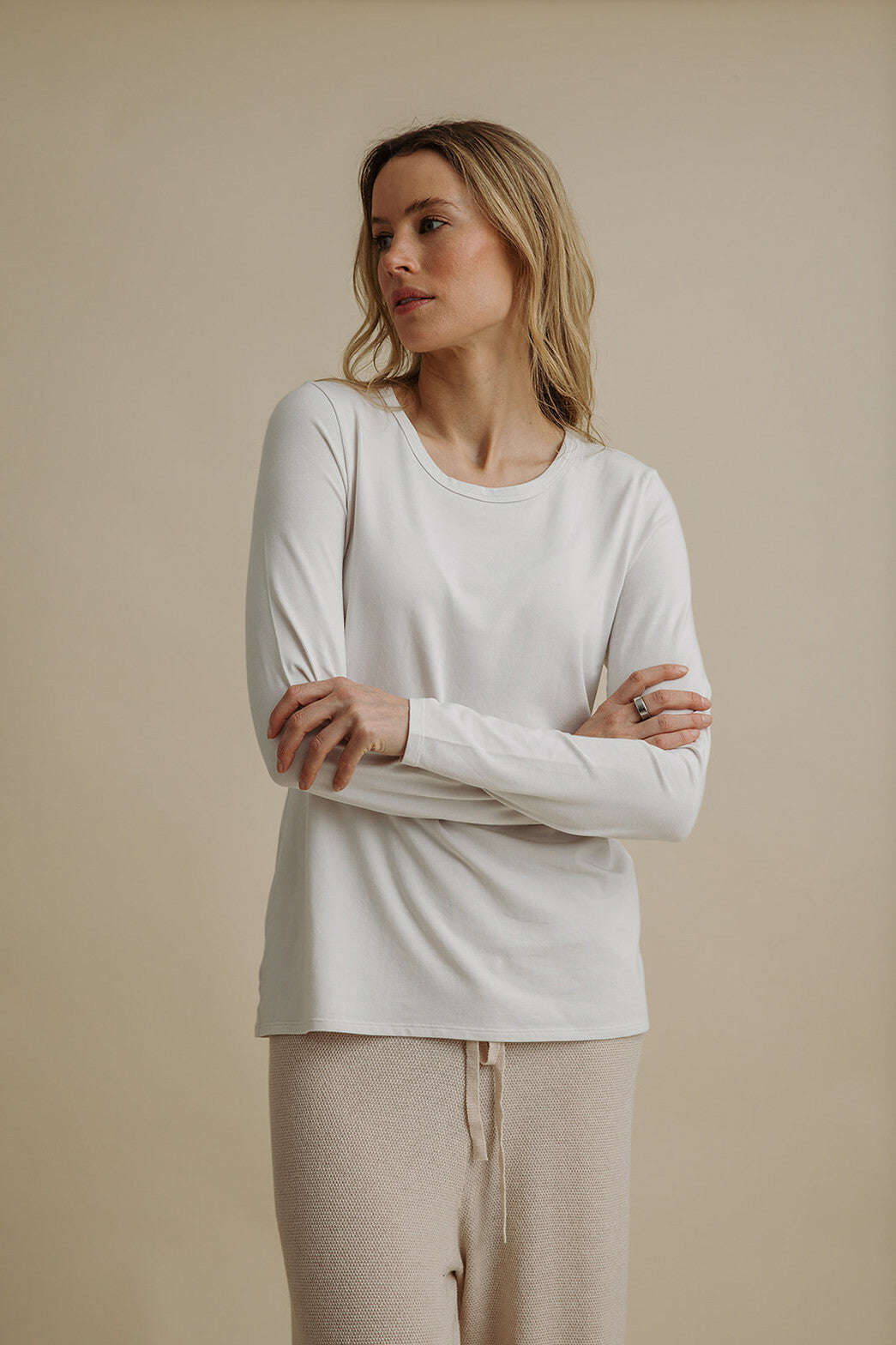 Talamaya Heavenly Longsleeve Top in Pebble