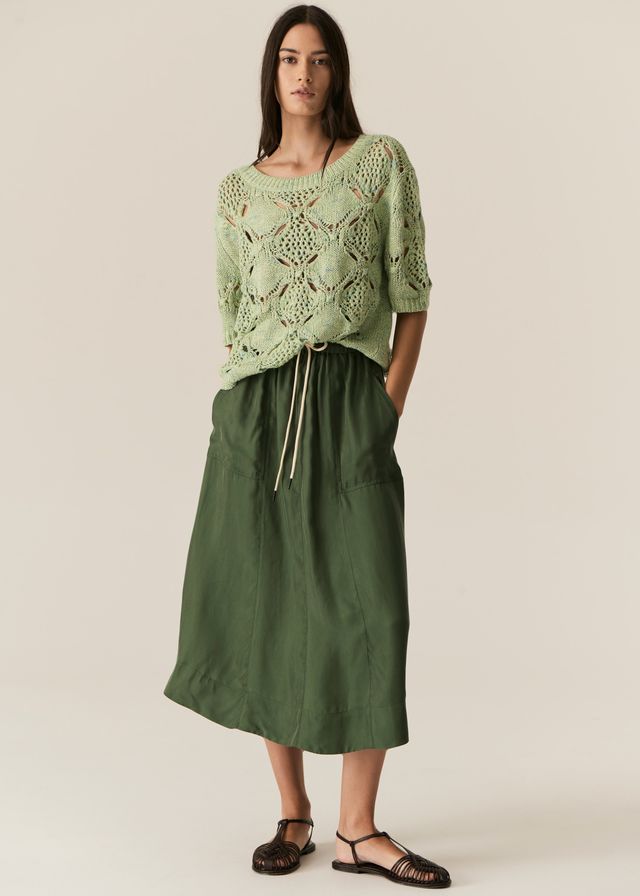 POL Henri Tie Skirt in Green