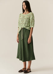 Henri Tie Skirt- Green