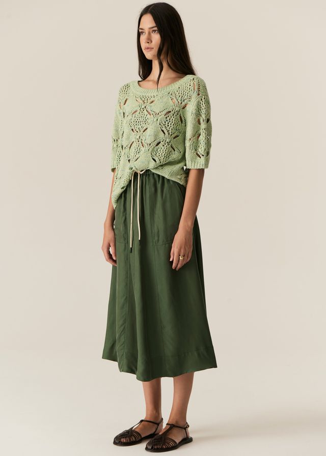 Henri Tie Skirt- Green