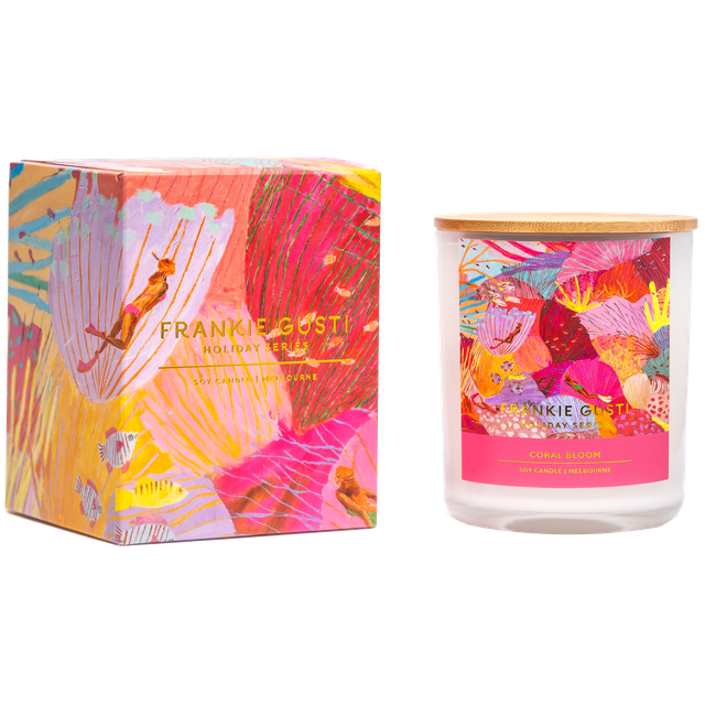 Frankie Gusti Holiday Series Soy Wax Candle Coral Bloom