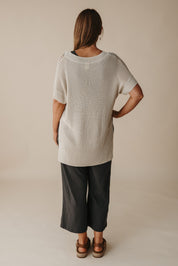 Honeycomb Shortsleeve Pullover- Soft Gold