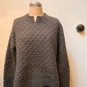 Honeycomb Stitch Alpaca Sweater- Khaki