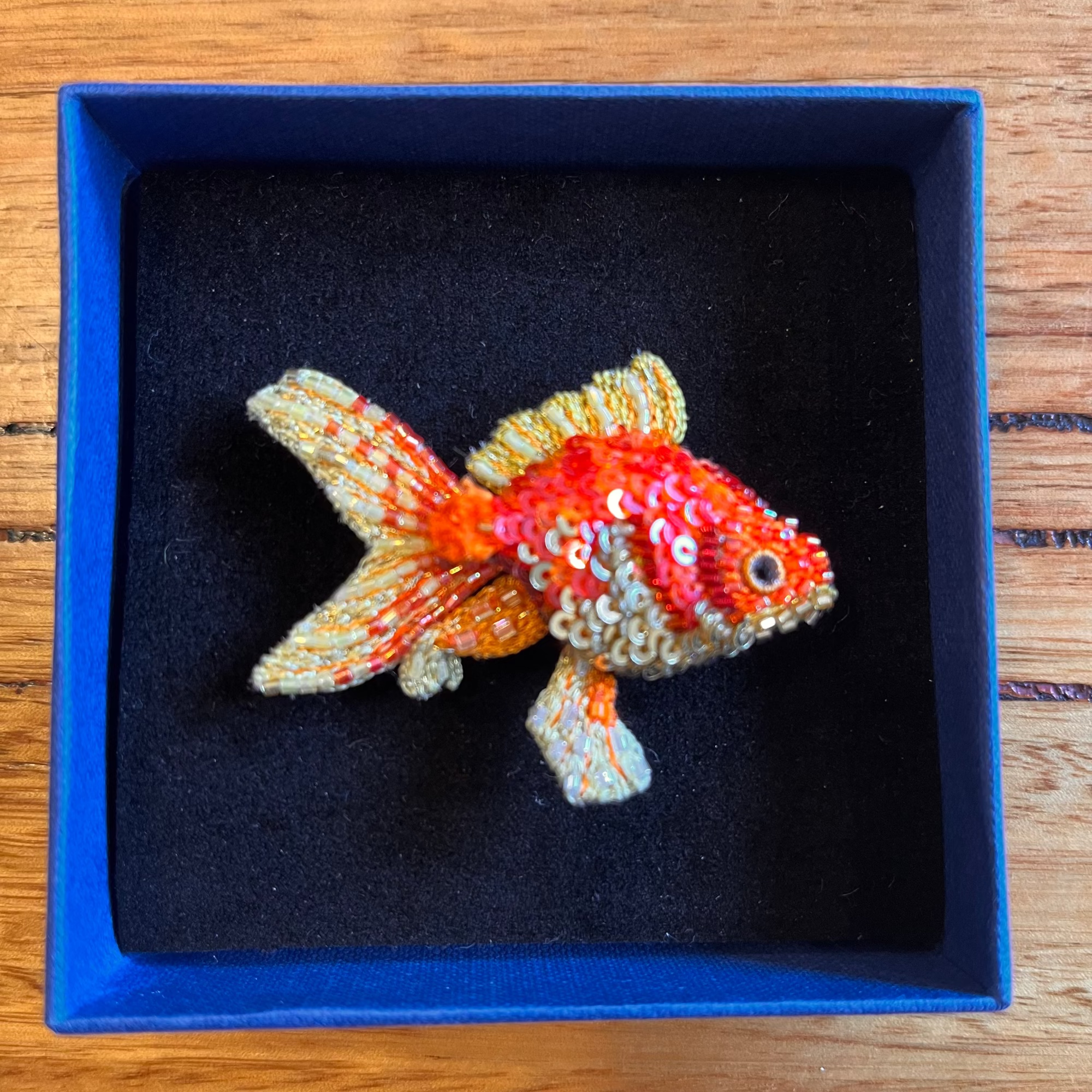 Trovelore Fantail Goldfish Embroidered Brooch Pin