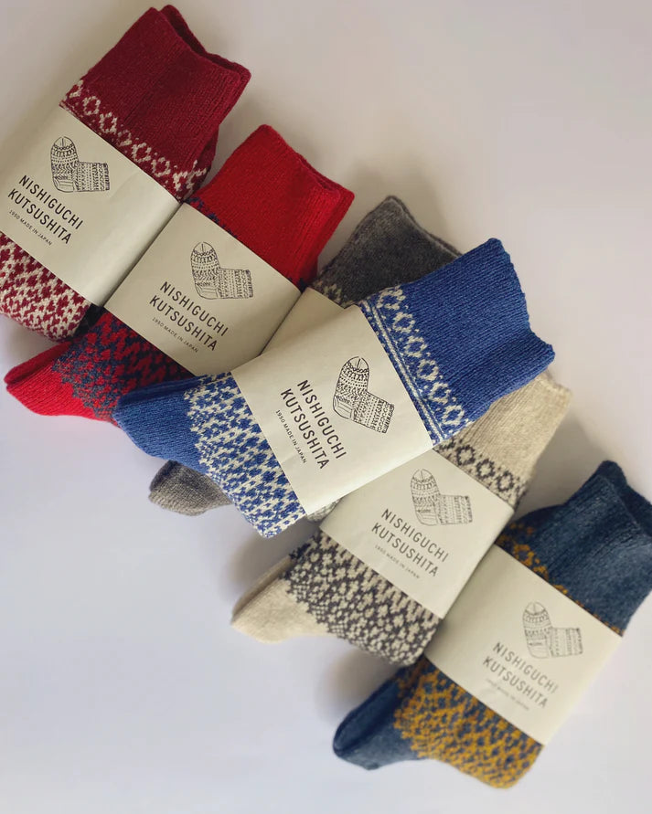 Nishiguchi Kutsushita Oslo Wool Jaquard Socks