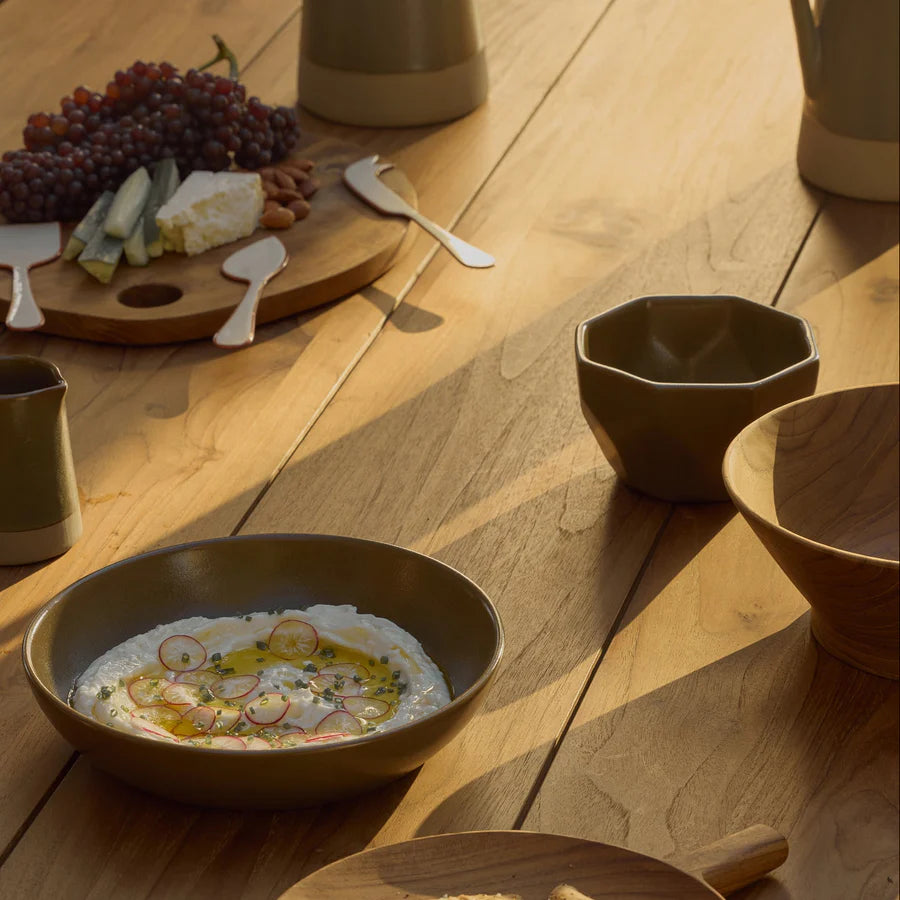 Elin Faceted Bowl-Olive