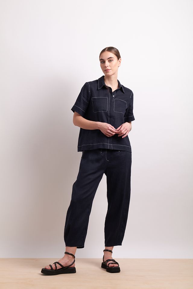 In Contrast Pant- Indigo