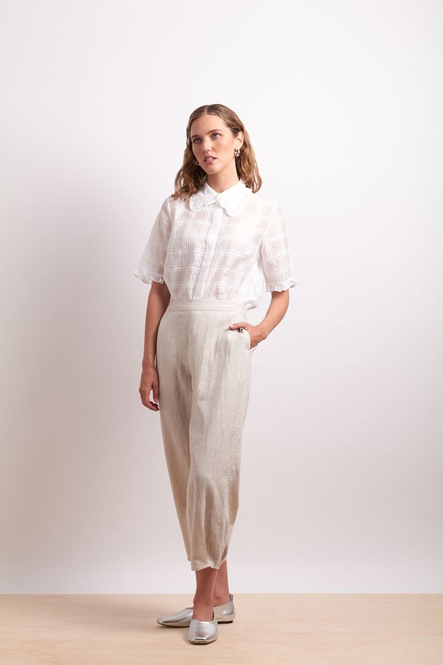 Neris In Ruffles Shirt in White