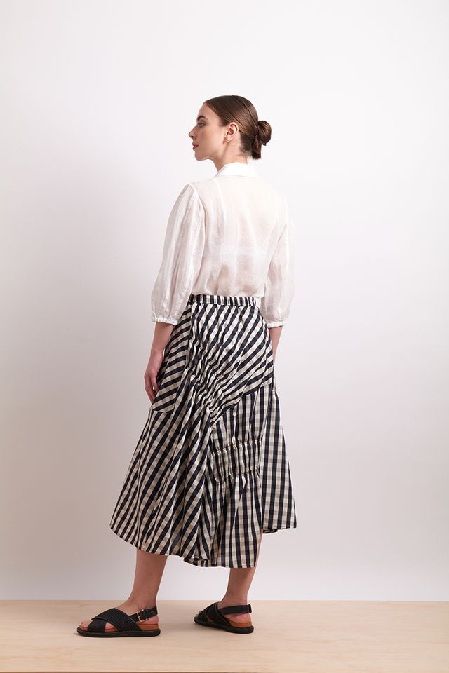 In Stitches Skirt- Ink Check