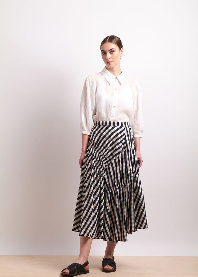 Neris In Stitches Skirt in Ink Check