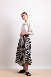 In Stitches Skirt- Ink Check