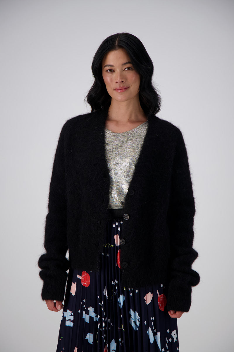Olga de Polga In Transit Alpaca Blend Cardigan in Black