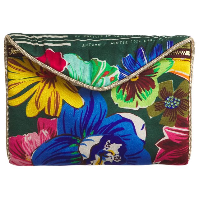 Sage and Clare Ines Silk Pouch Verdant