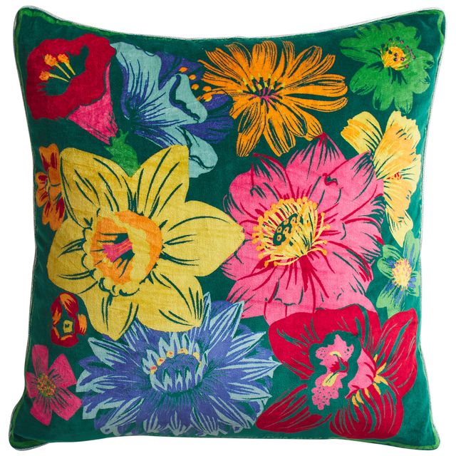 Sage x Clare Ines Velvet Cushion Verdant