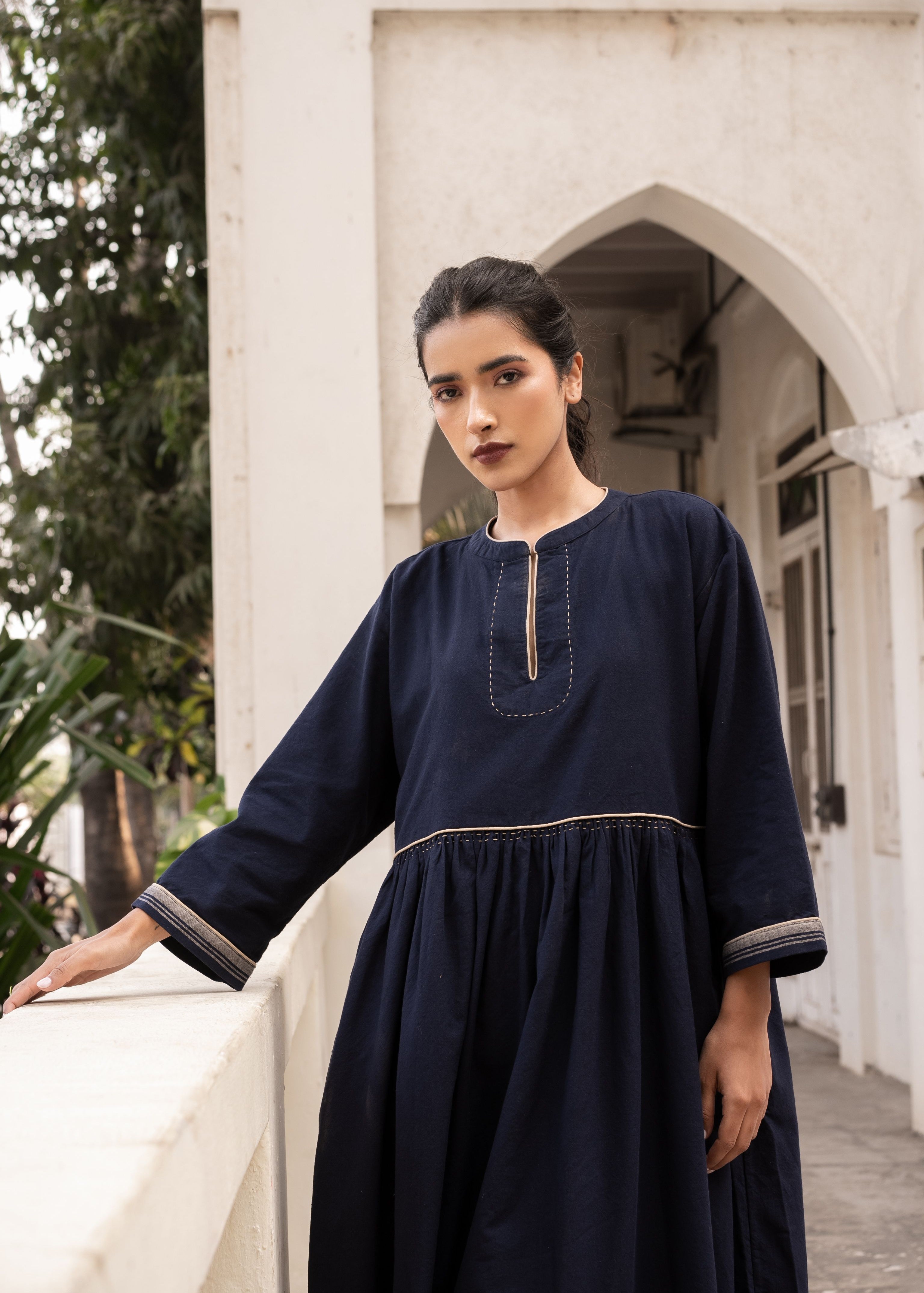 Sahana Iris Dress in Navy