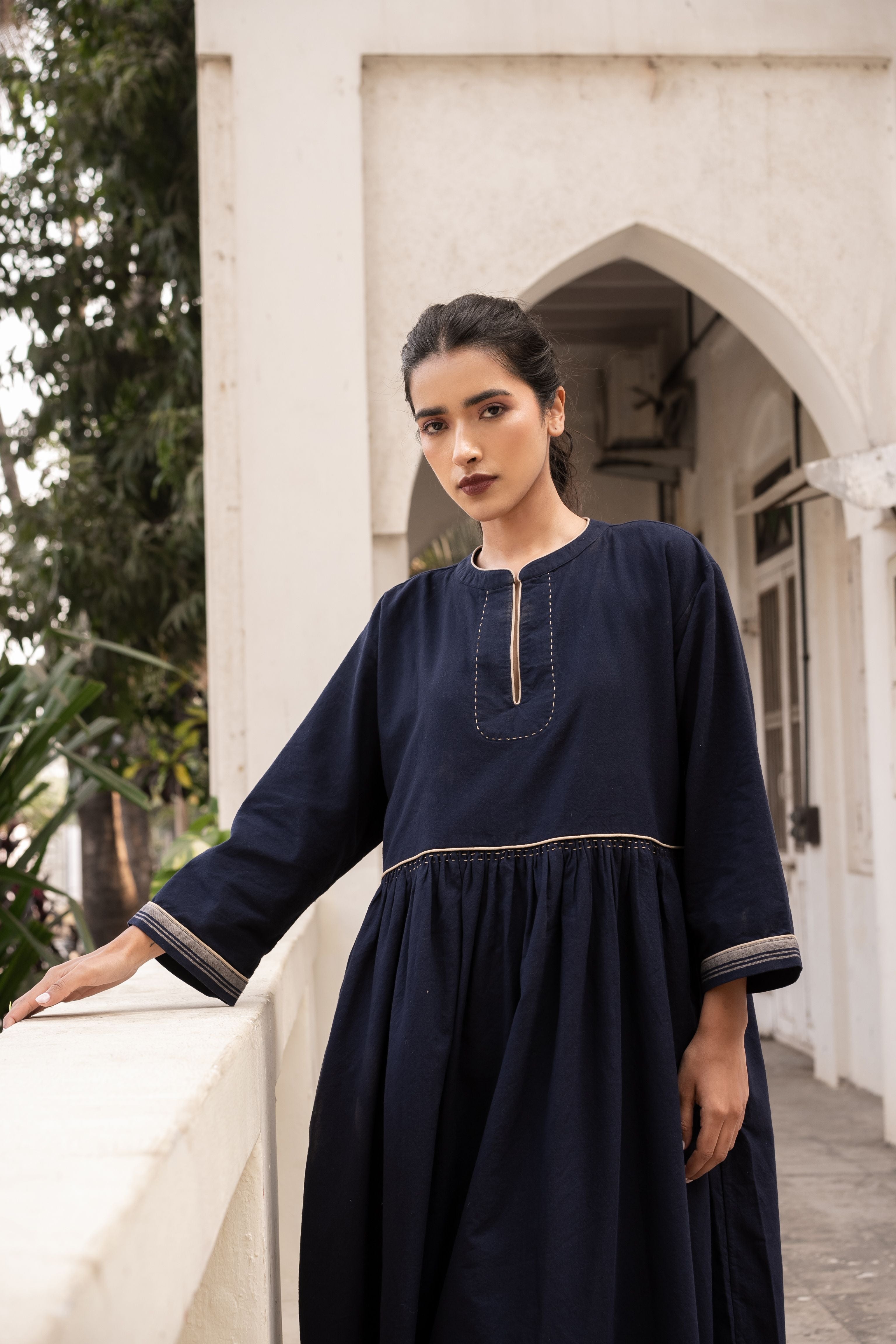 Sahana Iris Dress in Navy