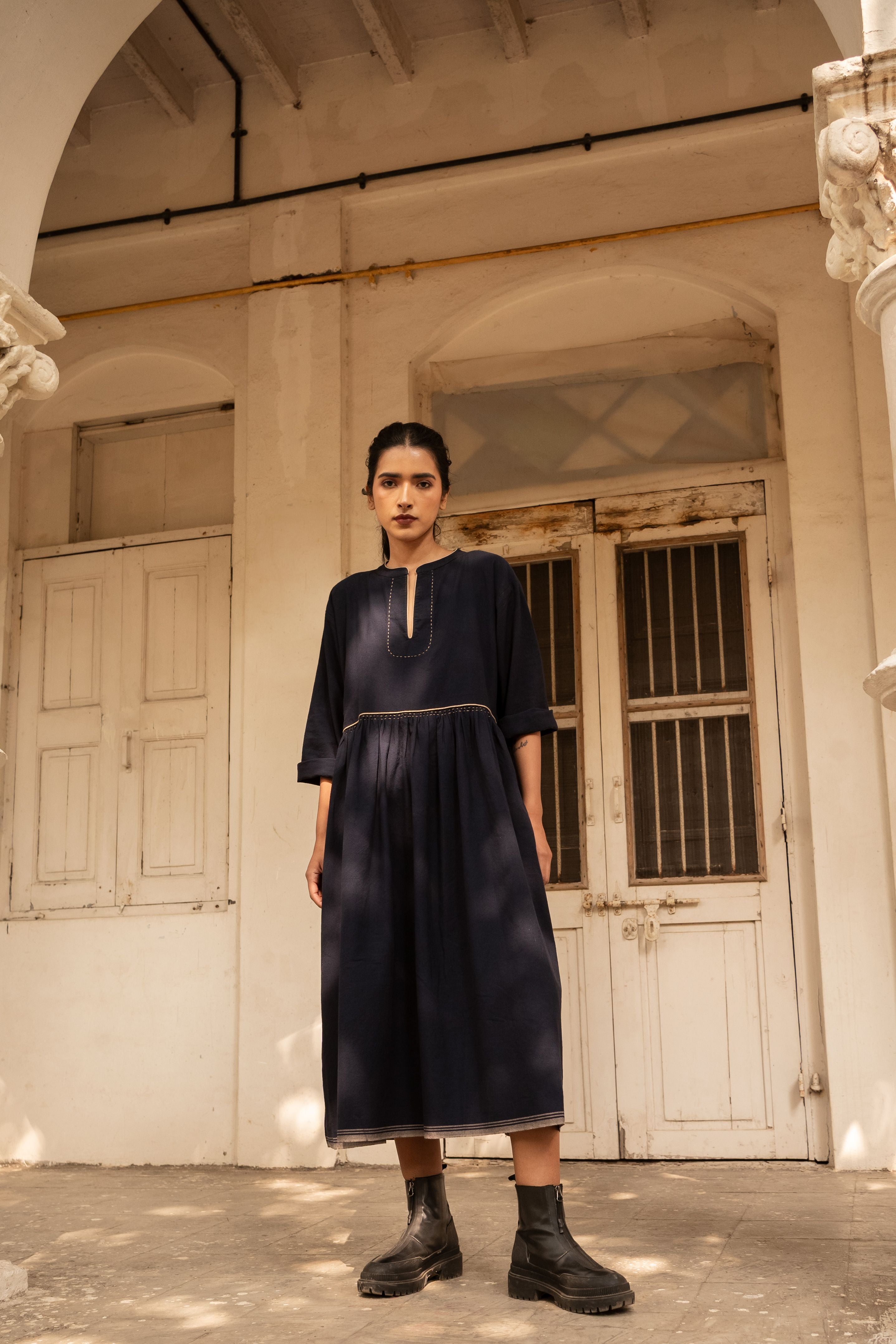 Iris Dress- Navy