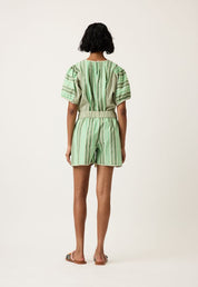 Iris Short- Green Stripe