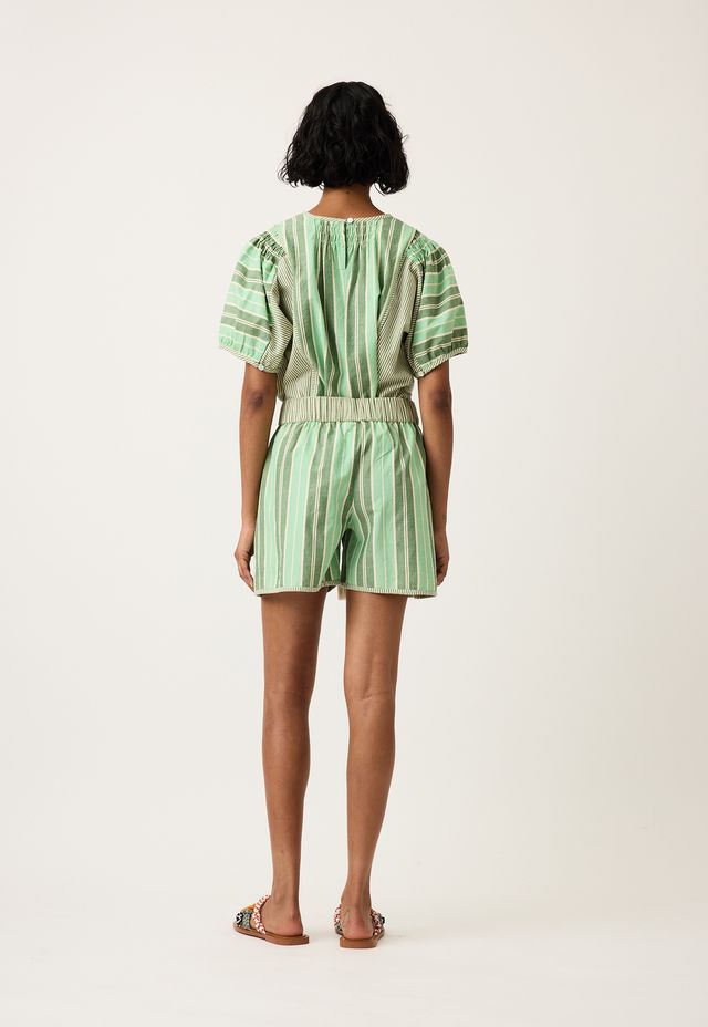 Iris Short- Green Stripe