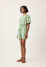 Iris Short- Green Stripe