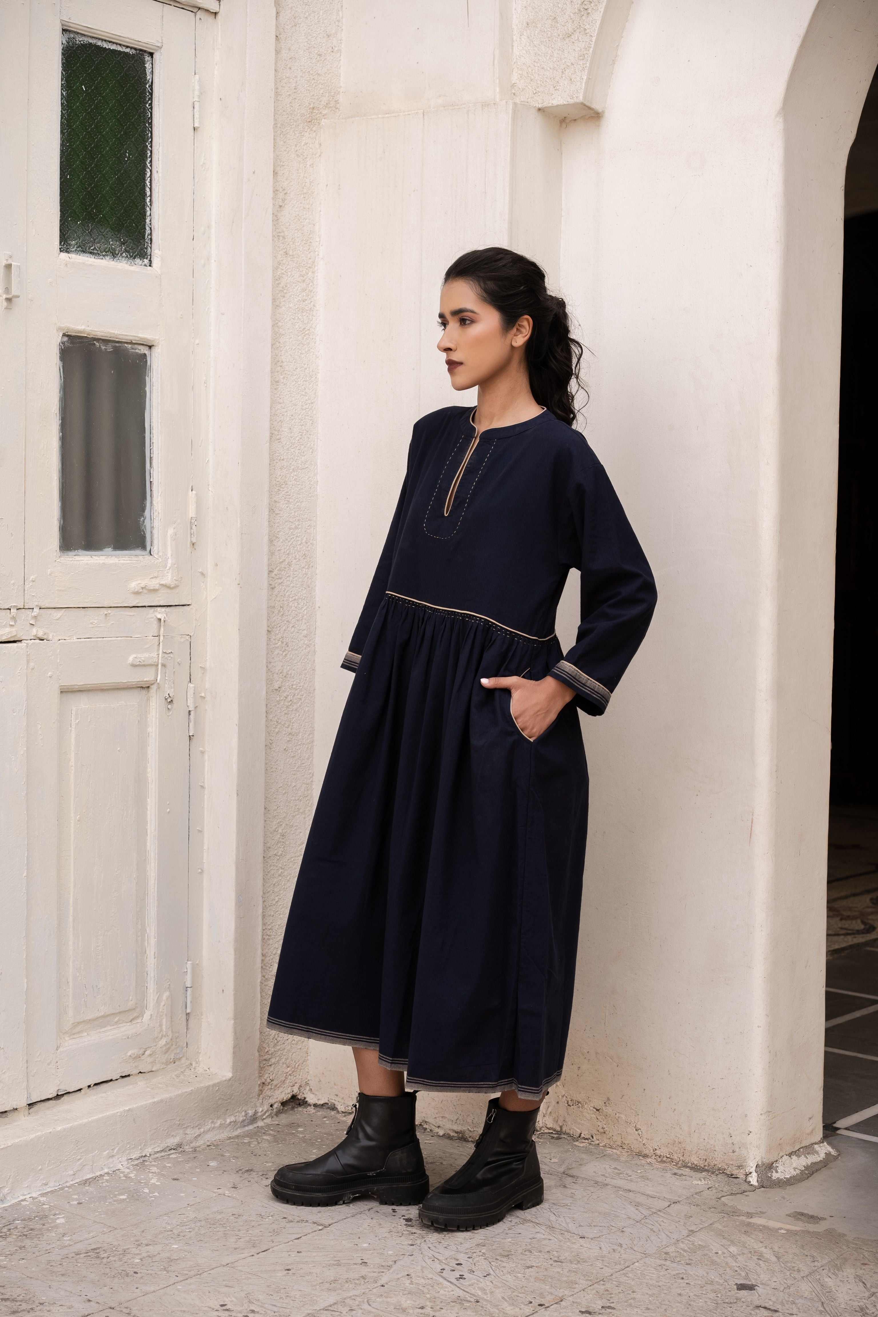 Iris Dress- Navy